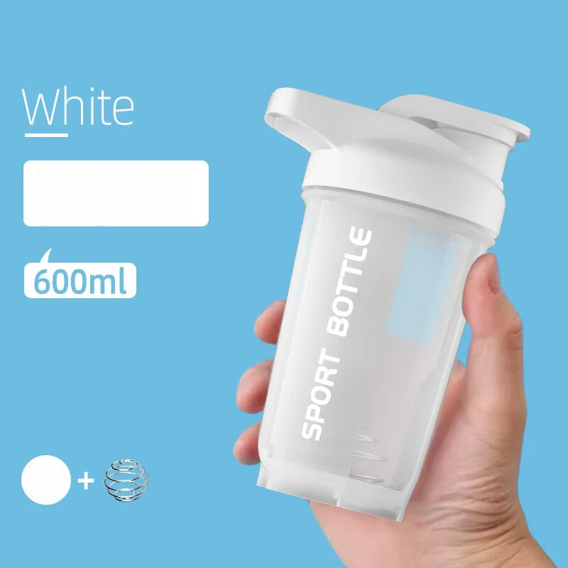 Shaker do Białka 600 ml – Szczelny Kubek Sportowy z Mieszadłem | Butelka na Shake, Wodę i Odżywki