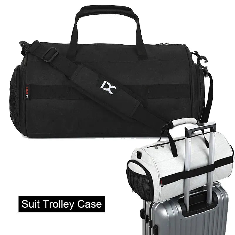 Wodoodporna Duża Torba Sportowa na Siłownię 55 cm – Torba Treningowa z Kieszenią na Buty