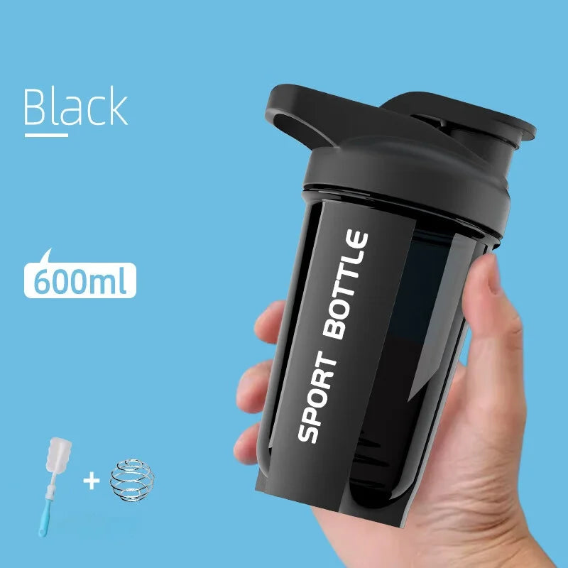 Shaker do Białka 600 ml – Szczelny Kubek Sportowy z Mieszadłem | Butelka na Shake, Wodę i Odżywki